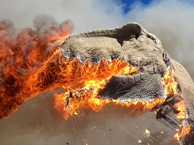 The T-Rex at the Royal Gorge Dinosaur Experience was destroyed by a fire that was ignited by an electrical issue in March. The museum plans to replace the animatronic. (Zach Reynolds / Royal Gorge Dinosaur Experience)