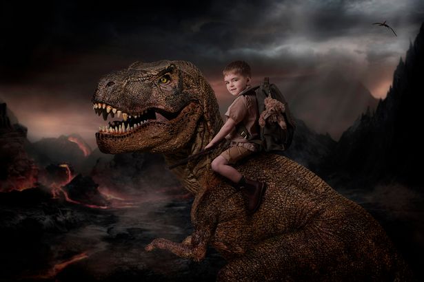 The pictures form a story as the 'hero' searches for a missing T-Rex egg