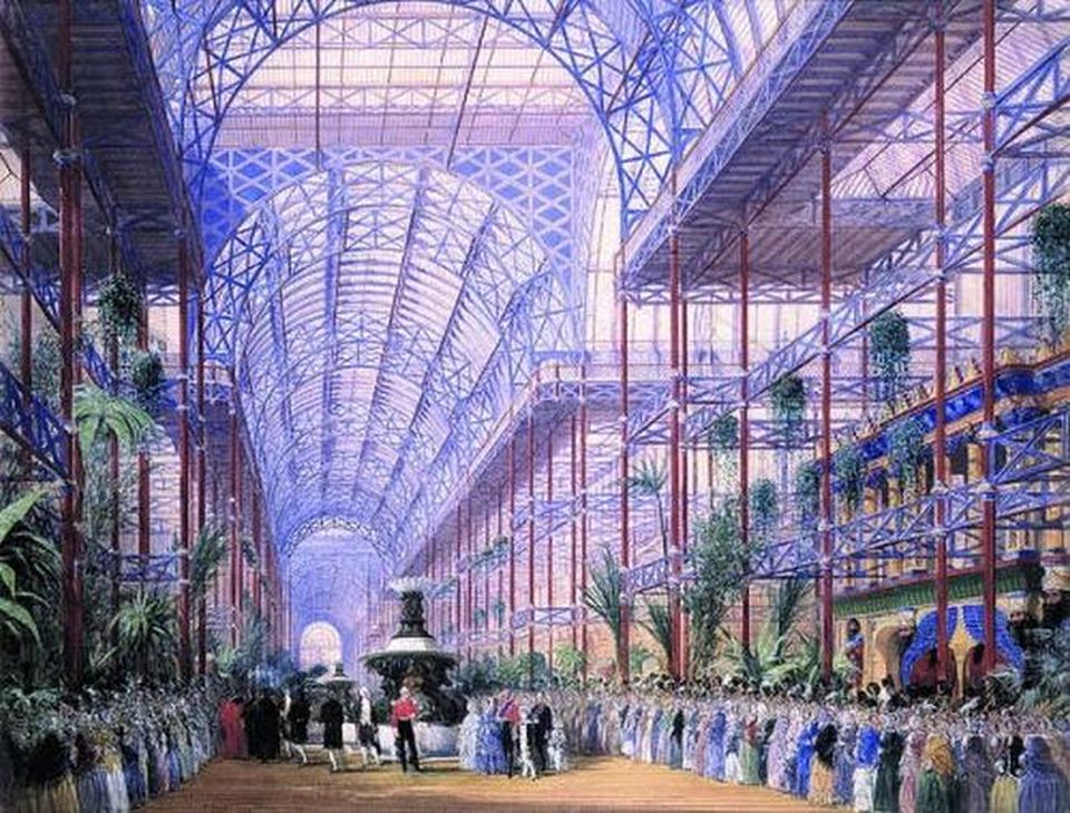 Lithograph by Joseph Nash depicting the official opening of Crystal Palace.
