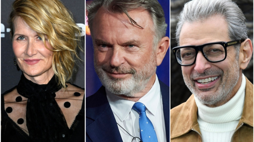 Left to Right: Laura Dern, Sam Neill and Jeff Goldblum. (Photos by Getty Images)