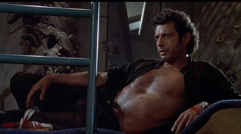 Sexy Ian Malcolm in Jurassic Park. Image: Universal Pictures