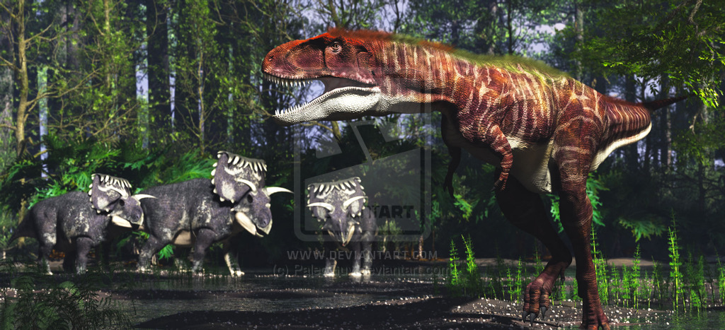 Teratophoneus vs Kosmoceratops by PaleoGuy.deviantart.com