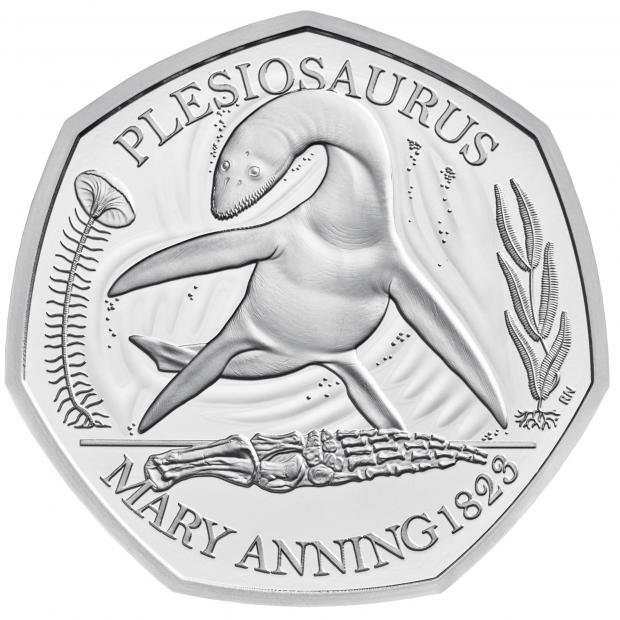 The plesiosaurus coin. Picture: Royal Mint