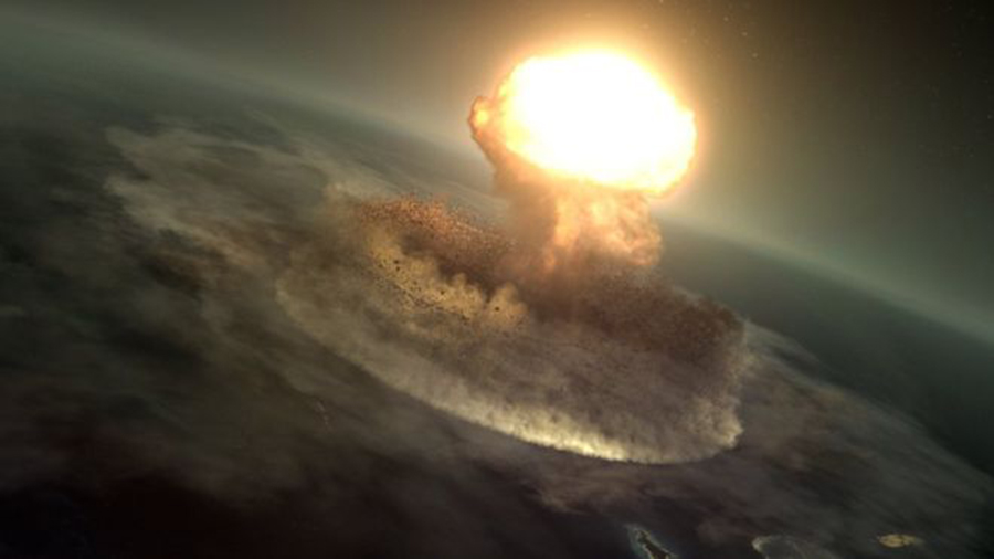 The impact hit with the energy equivalent to 10 billion Hiroshima bombs. BARCROFT PRODUCTIONS/BBC