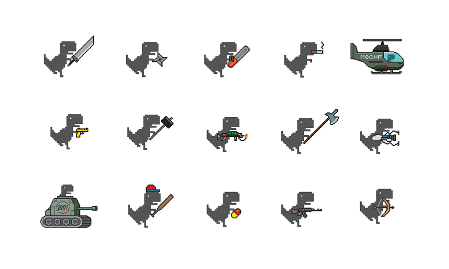 Various weapons in Dino Swords / MSCHF