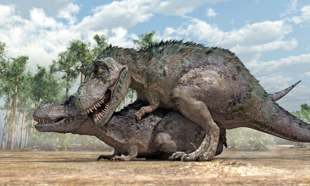 Tyrannosaurus rex dinosaurs mating - like most dinosaur species, the creatures mated like dogs